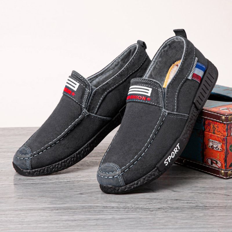 Hommes Respirant Semelle Souple Confortable Antidérapant Léger Vieux Pékin Casual Chaussures En Tissu