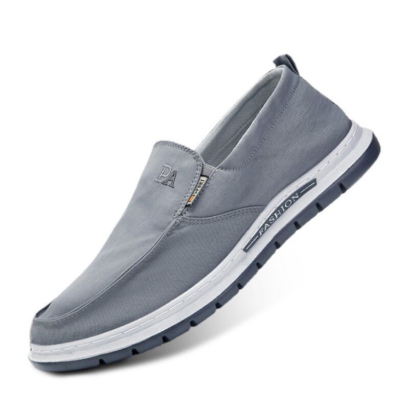 Hommes Respirant Soft Sole Pure Color Slip On Old Peking Casual Cloth Shoes