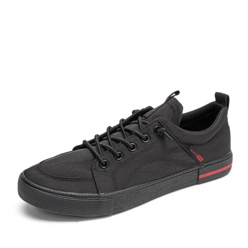 Hommes Respirant Tissu De Soie Glacée Semelle Souple À Lacets Brève Pure Color Casual Court Chaussures