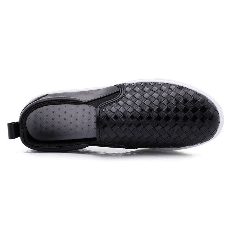 Hommes Respirant Vintage Weave Soft Bottom Slip On Comfy Casual Court Shoes