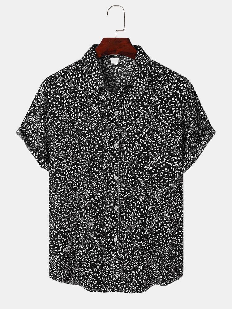 Hommes Retro Ditsy Floral Fit Skin-friendly All Matched Front Buttons Shirts