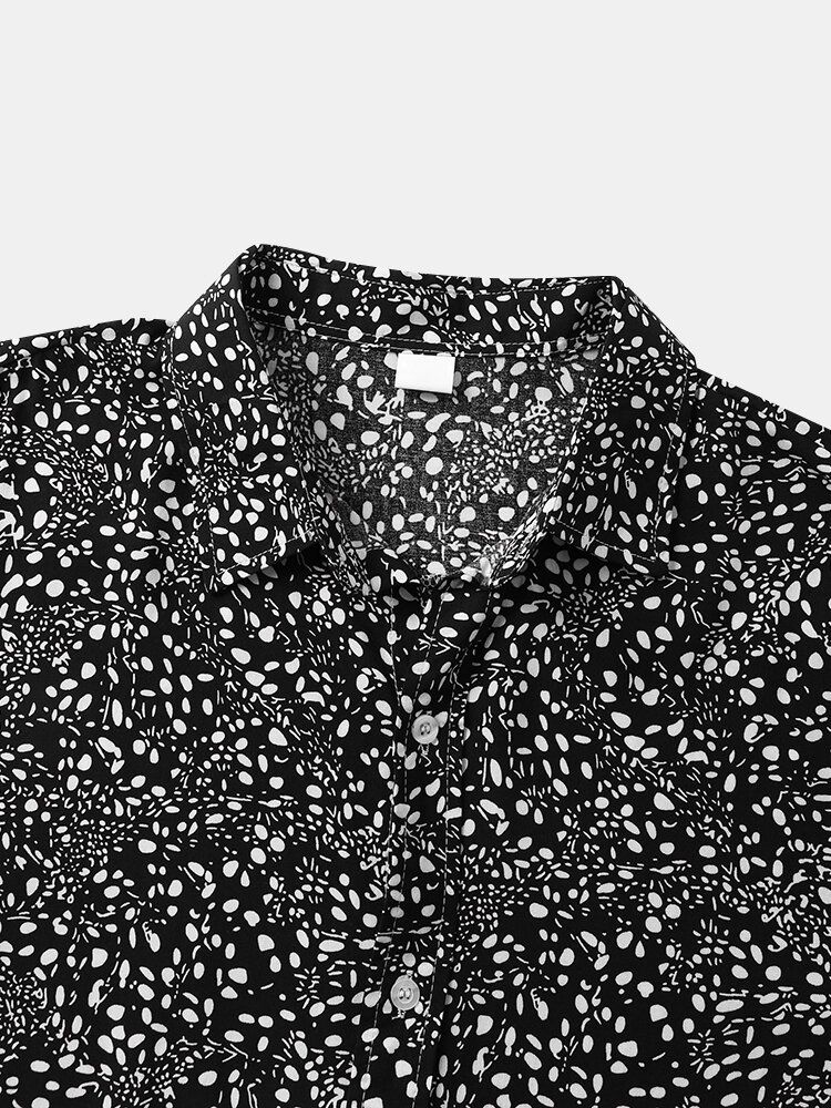 Hommes Retro Ditsy Floral Fit Skin-friendly All Matched Front Buttons Shirts