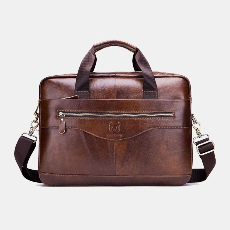 Hommes Sac À Main En Cuir Véritable Sac D'affaires Grande Capacité Sac Pour Ordinateur Portable Pour Le Bureau