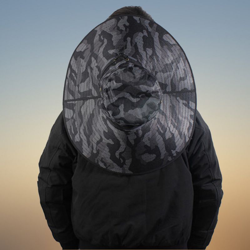 Hommes Seau Chapeau Polyester Camouflage Réglable Surdimensionné Bord Respirant Crème Solaire Pêche En Plein Air Escalade Seau Chapeau