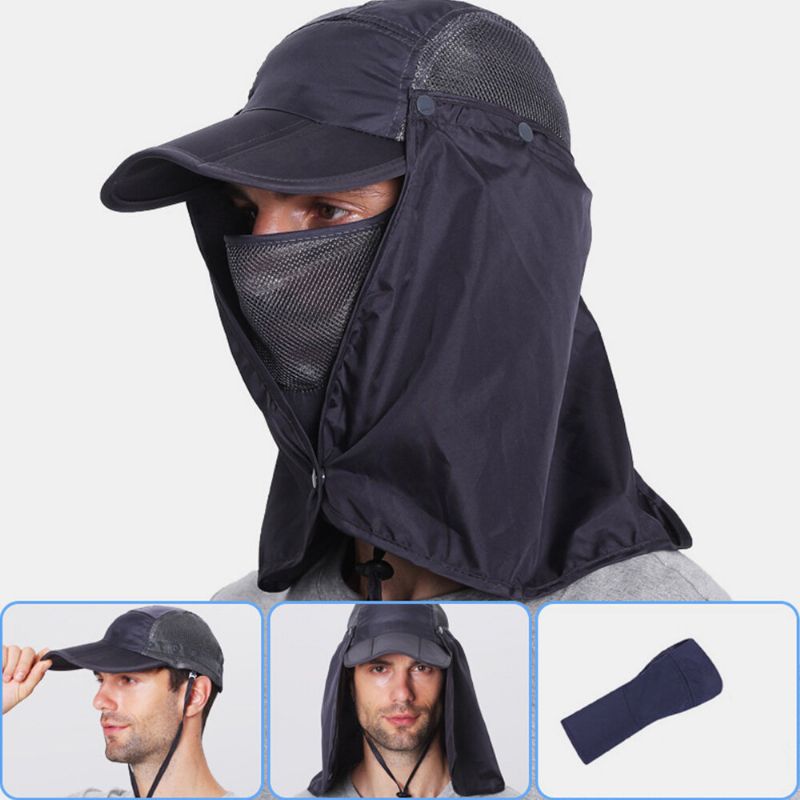 Hommes Seau Chapeaux Nylon Réglable Respirant Amovible Extérieur Séchage Rapide Crème Solaire Imperméable Pêcheur Chapeau Respirant Seau Chapeau