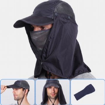 Hommes Seau Chapeaux Nylon Réglable Respirant Amovible Extérieur Séchage Rapide Crème Solaire Imperméable Pêcheur Chapeau Respirant Seau Chapeau