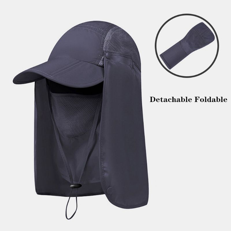 Hommes Seau Chapeaux Nylon Réglable Respirant Amovible Extérieur Séchage Rapide Crème Solaire Imperméable Pêcheur Chapeau Respirant Seau Chapeau