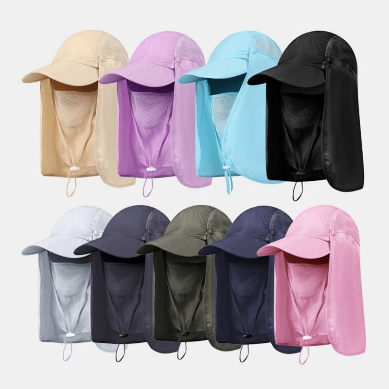 Hommes Seau Chapeaux Nylon Réglable Respirant Amovible Extérieur Séchage Rapide Crème Solaire Imperméable Pêcheur Chapeau Respirant Seau Chapeau