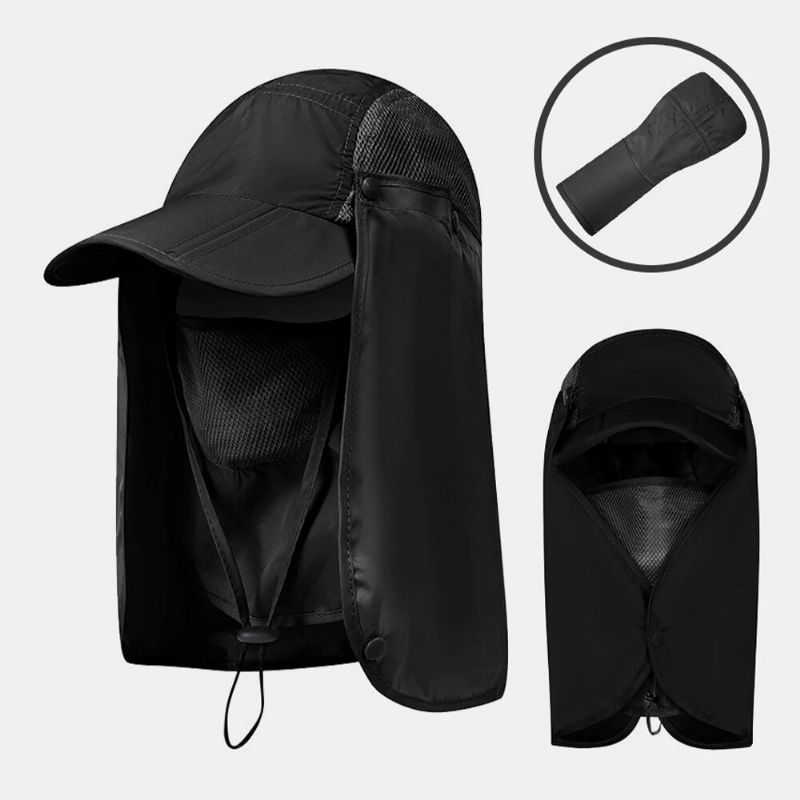 Hommes Seau Chapeaux Nylon Réglable Respirant Amovible Extérieur Séchage Rapide Crème Solaire Imperméable Pêcheur Chapeau Respirant Seau Chapeau