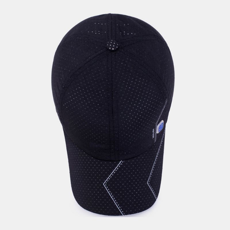 Hommes Sergé Lettre Motif Séchage Rapide Été Sport De Plein Air Pare-soleil Maille Respirant Baseball Chapeau Camionneur Chapeau