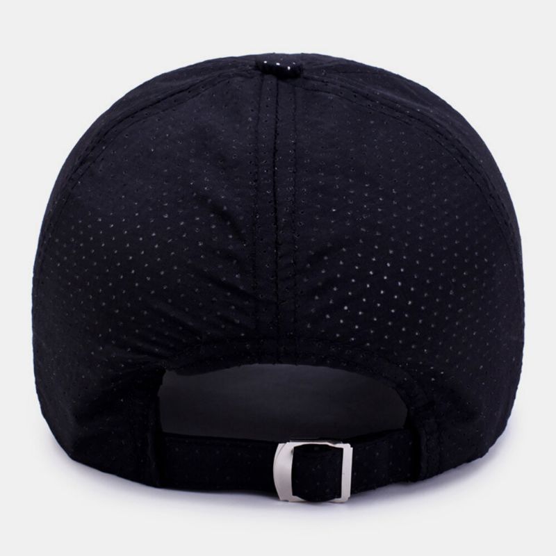 Hommes Sergé Lettre Motif Séchage Rapide Été Sport De Plein Air Pare-soleil Maille Respirant Baseball Chapeau Camionneur Chapeau