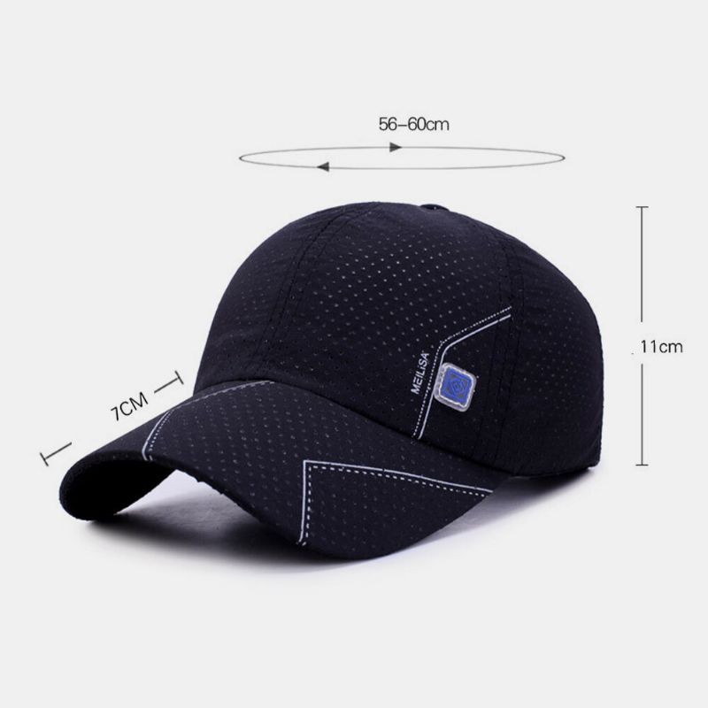 Hommes Sergé Lettre Motif Séchage Rapide Été Sport De Plein Air Pare-soleil Maille Respirant Baseball Chapeau Camionneur Chapeau