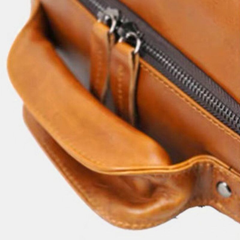 Hommes Simili Cuir Grande Capacité Décontracté Affaires Rétro Mode 13.3 Pouces Sac Pour Ordinateur Portable Sac À Dos