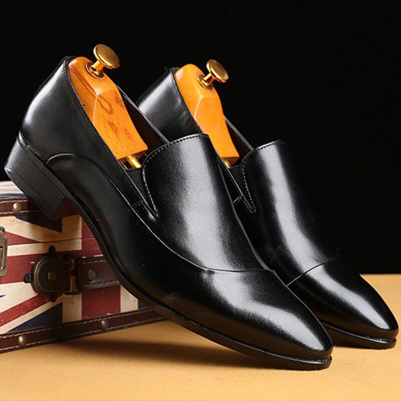 Hommes Soft Sole Pointy Toe Slip On Vintage England Style Casual Dress Shoes