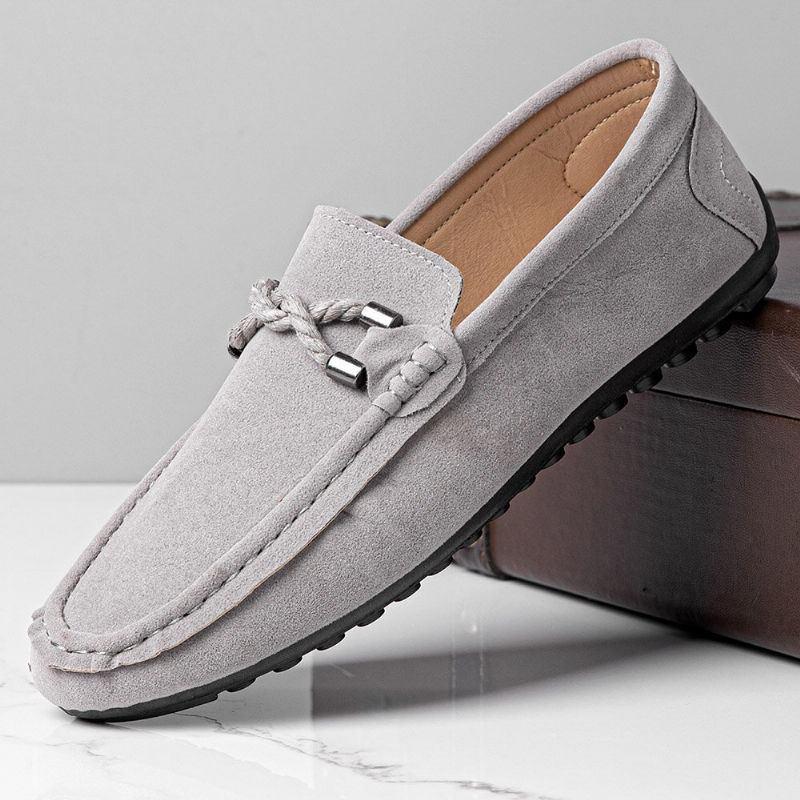 Hommes Soft Soled Driving Canvas Slip On Casual Mocassins Chaussures