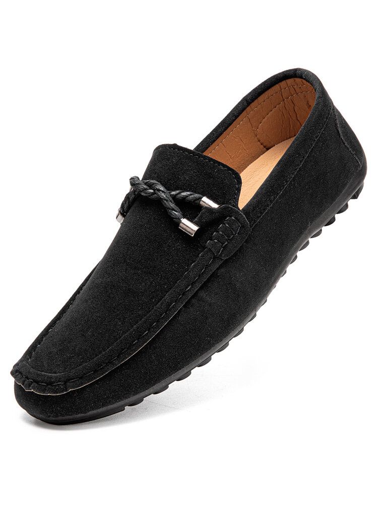 Hommes Soft Soled Driving Canvas Slip On Casual Mocassins Chaussures