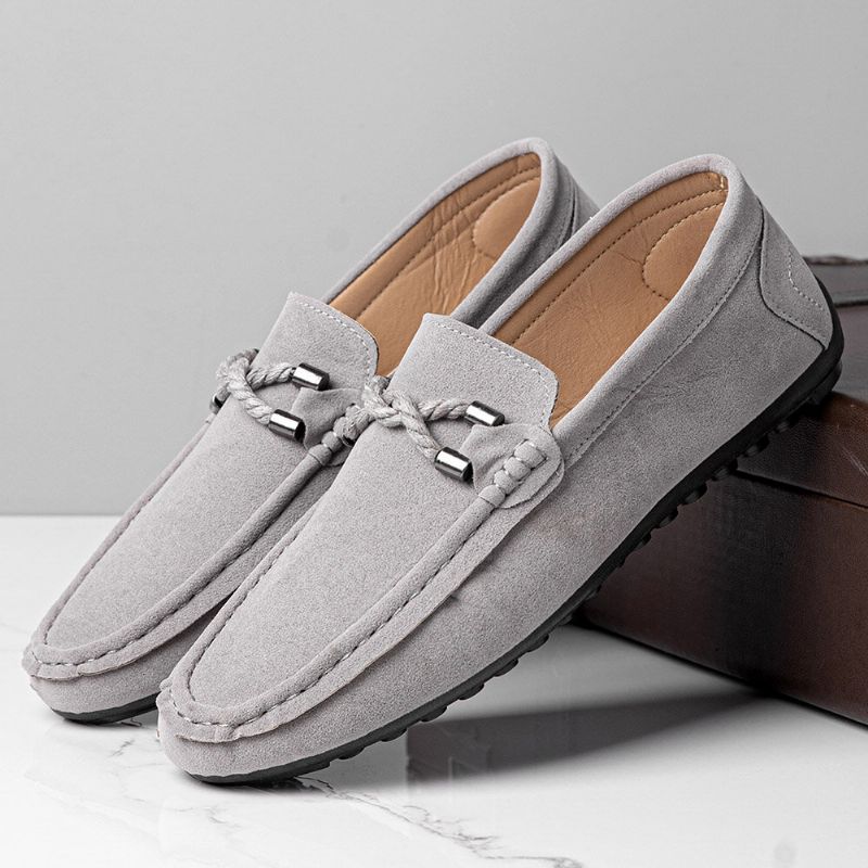 Hommes Soft Soled Driving Canvas Slip On Casual Mocassins Chaussures