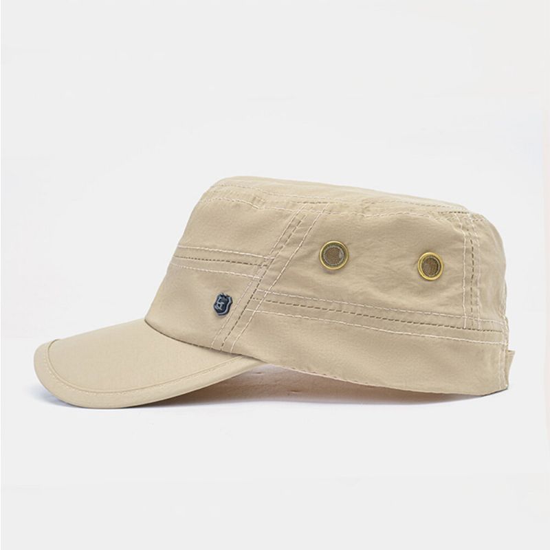 Hommes Solide Couleur Respirant Extérieur Parasol Casual Casquette Militaire Casquette Plate