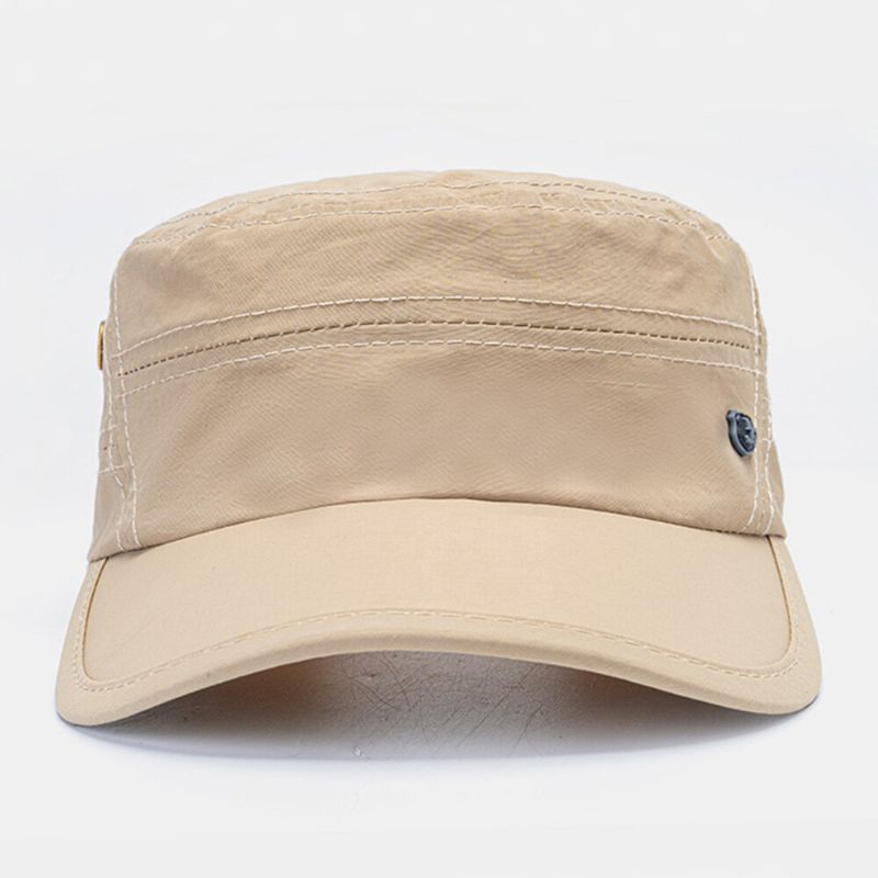 Hommes Solide Couleur Respirant Extérieur Parasol Casual Casquette Militaire Casquette Plate