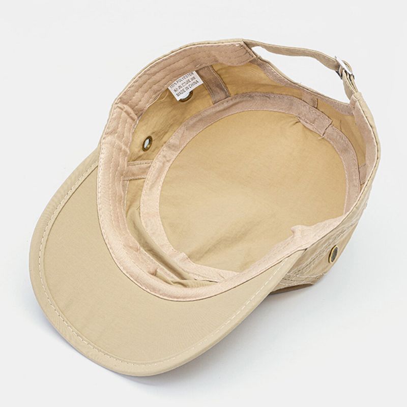 Hommes Solide Couleur Respirant Extérieur Parasol Casual Casquette Militaire Casquette Plate