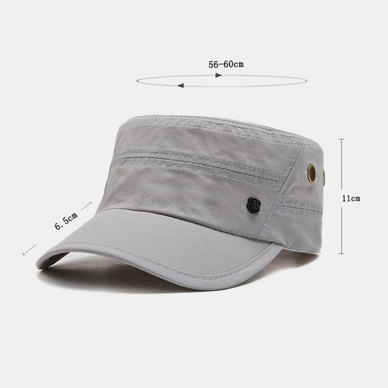 Hommes Solide Couleur Respirant Extérieur Parasol Casual Casquette Militaire Casquette Plate