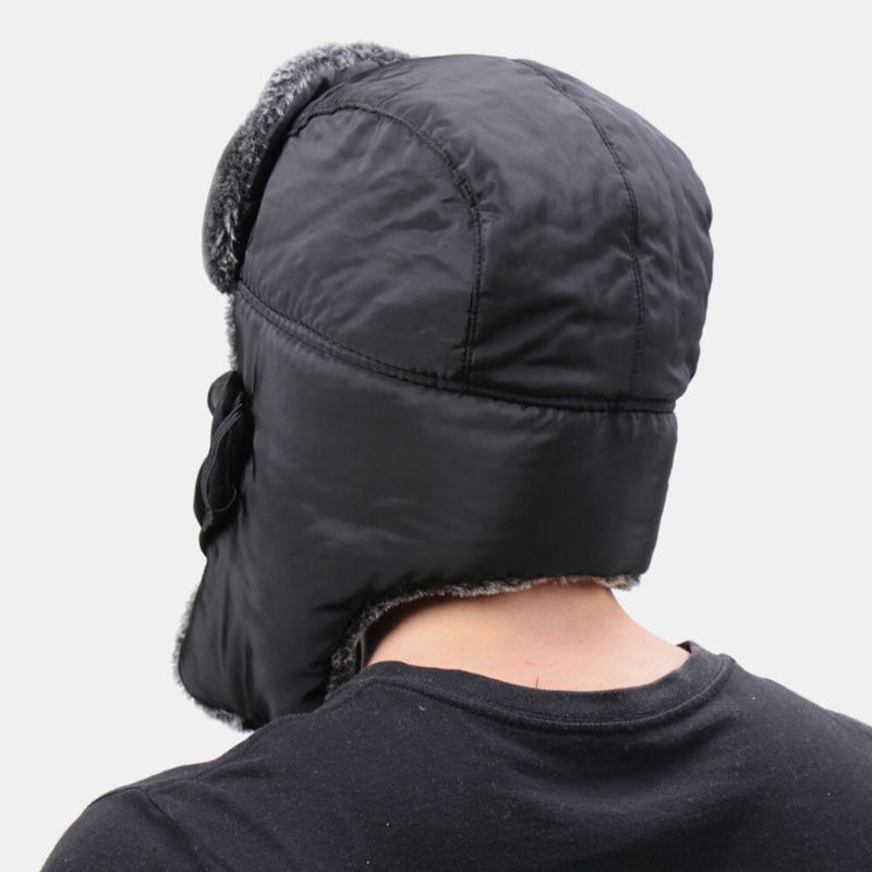 Hommes Solide Insigne Soviétique Coupe-vent Trappeur Chapeau Extérieur Épaissir Oreille Protection Chaud Russe Chapeau Ushanka Chapeau