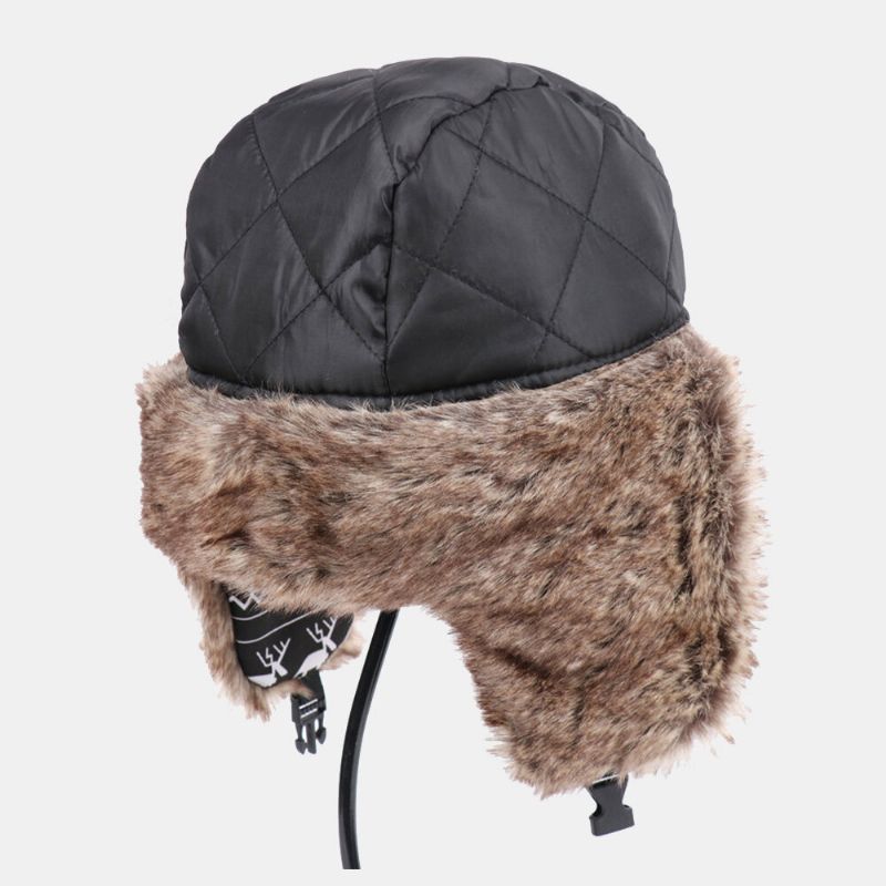 Hommes Stick Figure Mouton Motif Épaissir Chaud Chapeau De Trappeur Extérieur Coupe-vent Oreille Protection Chapeau De Noël Chapeau Ushanka Chapeau Russe