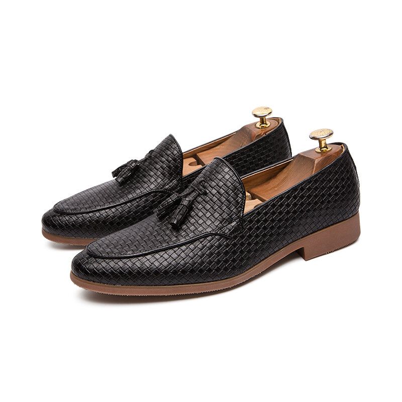 Hommes Tissé Détail Tassel Decor Confortable Slip On Business Casual Chaussures Douces