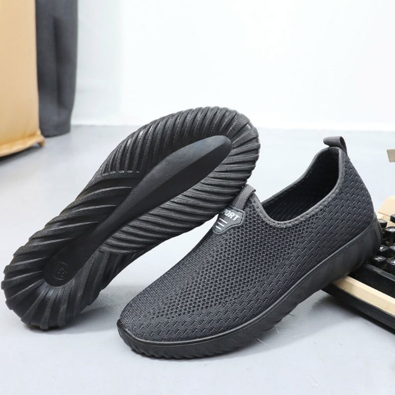 Hommes Tissu Respirant Antidérapant Semelle Confortable Slip On Old Peking Casual Shoes