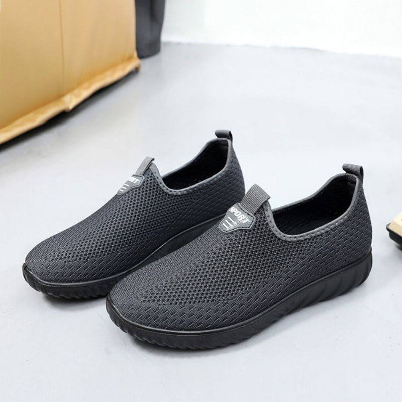 Hommes Tissu Respirant Antidérapant Semelle Confortable Slip On Old Peking Casual Shoes