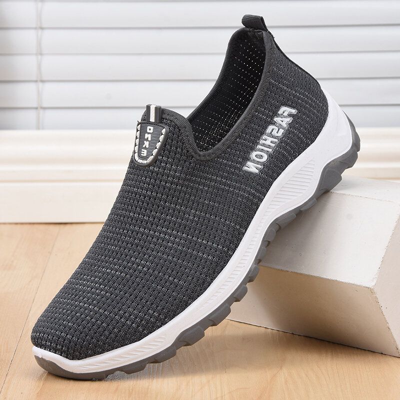 Hommes Tissu Respirant Fond Doux Léger Slip On Confortable Chaussures De Sport Décontractées