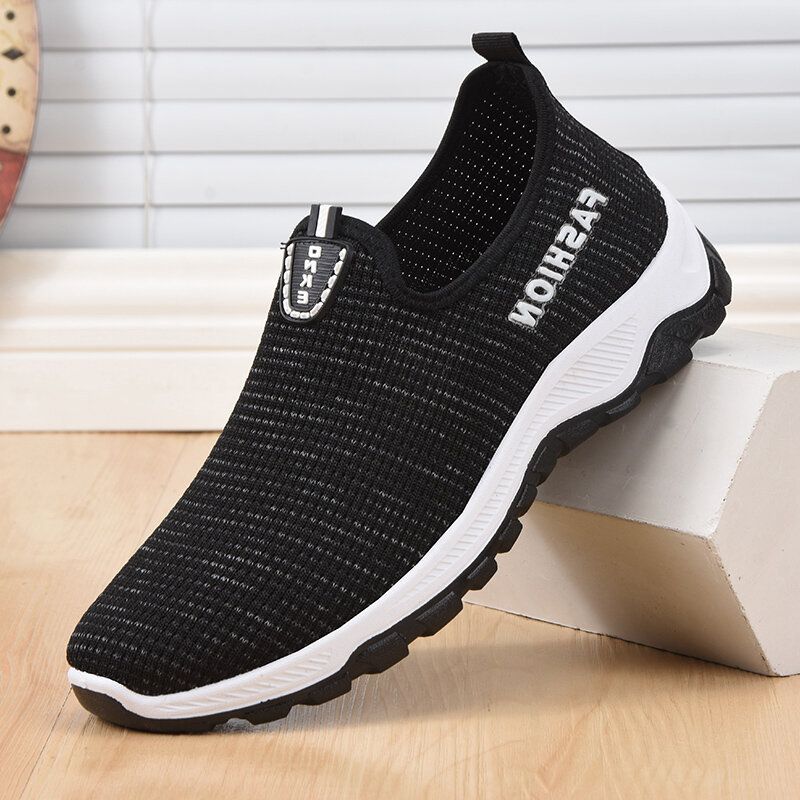 Hommes Tissu Respirant Fond Doux Léger Slip On Confortable Chaussures De Sport Décontractées