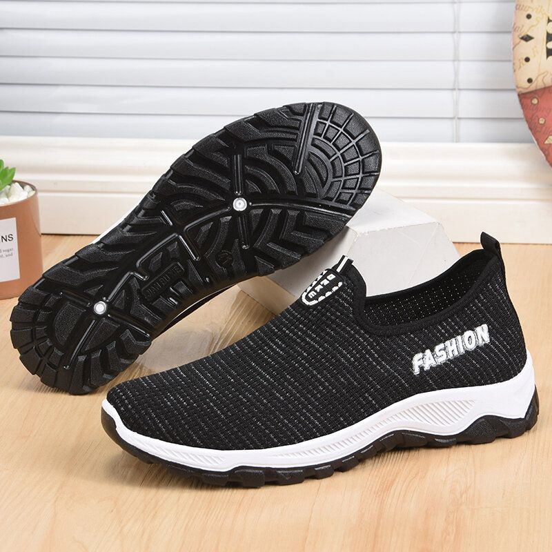 Hommes Tissu Respirant Fond Doux Léger Slip On Confortable Chaussures De Sport Décontractées