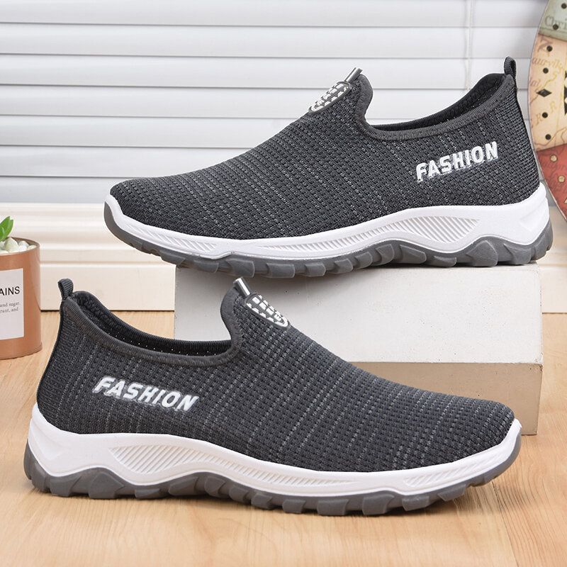 Hommes Tissu Respirant Fond Doux Léger Slip On Confortable Chaussures De Sport Décontractées