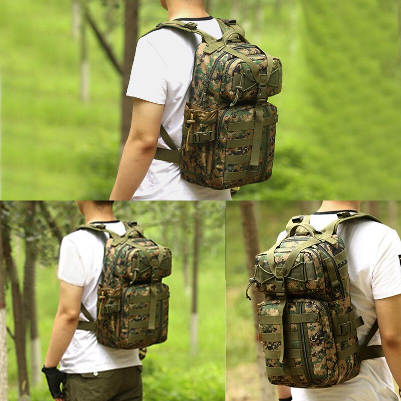 Hommes Toile Camouflage Tactique Extérieur Escalade Voyage Équitation Camping Sac À Dos