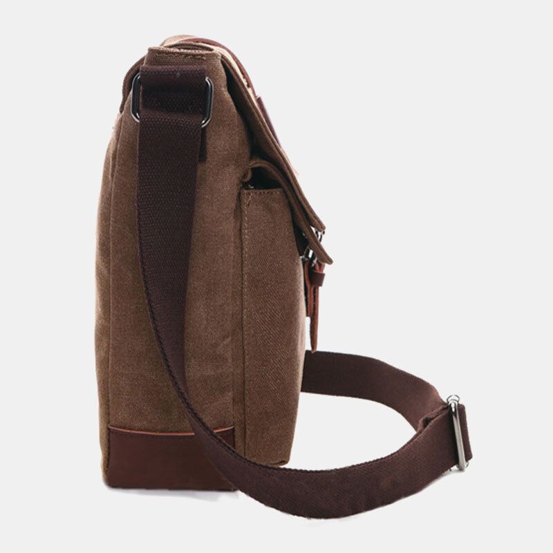 Hommes Toile Dos Anti-vol Fermeture Éclair Poche Sacs À Bandoulière Décontracté Grande Capacité 6.3 Pouces Téléphone Sac Sac À Bandoulière