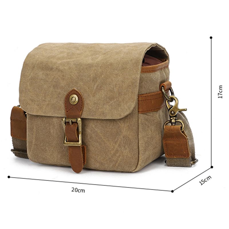 Hommes Toile Étanche Résistant À L'usure Dslr Sac Pour Appareil Photo Compartiment Absorbant Les Chocs Boucle Magnétique Sac À Bandoulière Sac De Taille