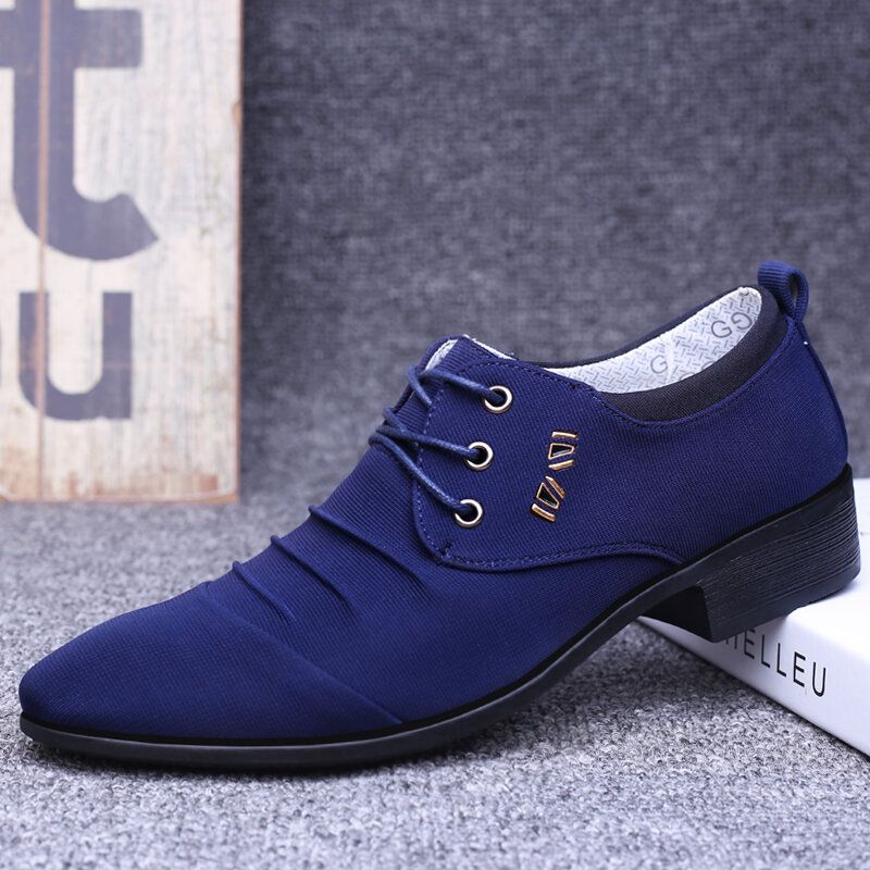 Hommes Toile Respirant Non Slip Pointy Toe Brief Business Casual Chaussures