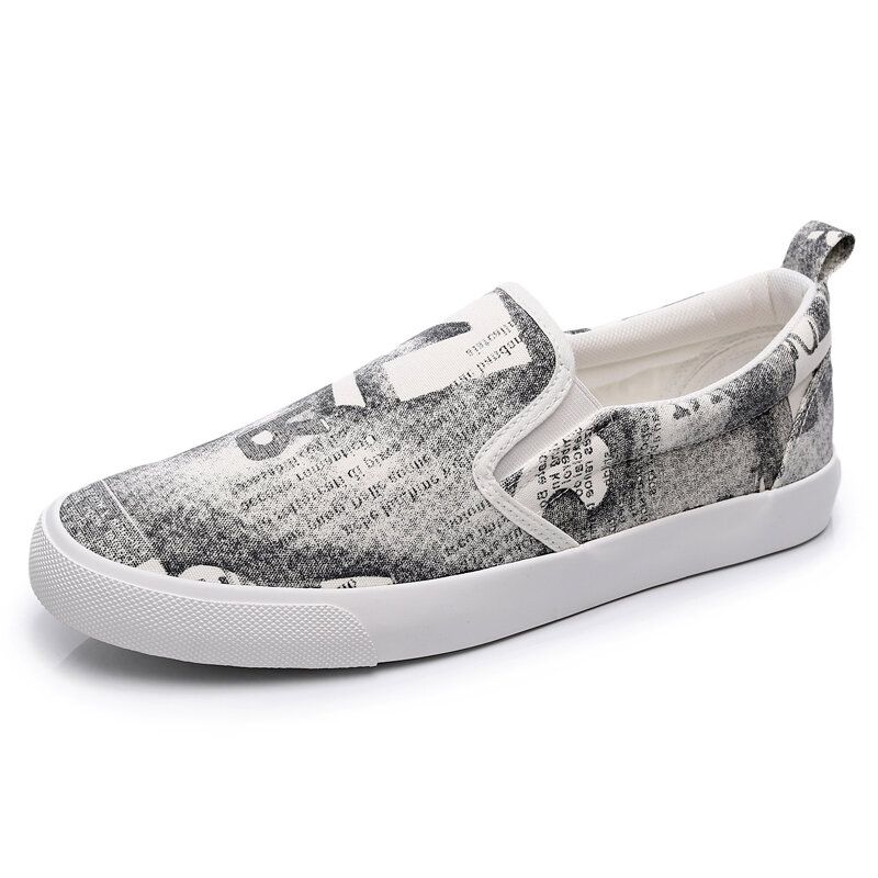 Hommes Toile Respirant Slip On Confortable Casual Court Chaussures Plates