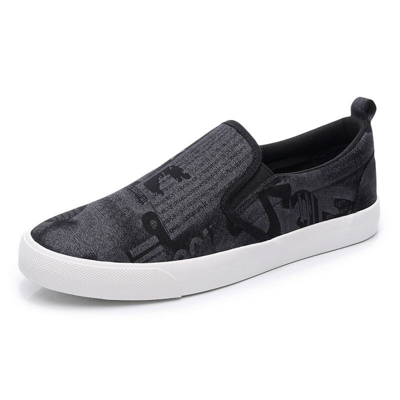 Hommes Toile Respirant Slip On Confortable Casual Court Chaussures Plates