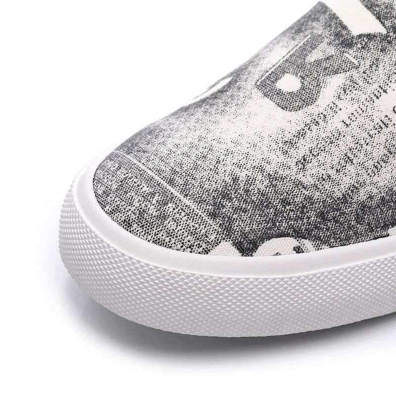 Hommes Toile Respirant Slip On Confortable Casual Court Chaussures Plates