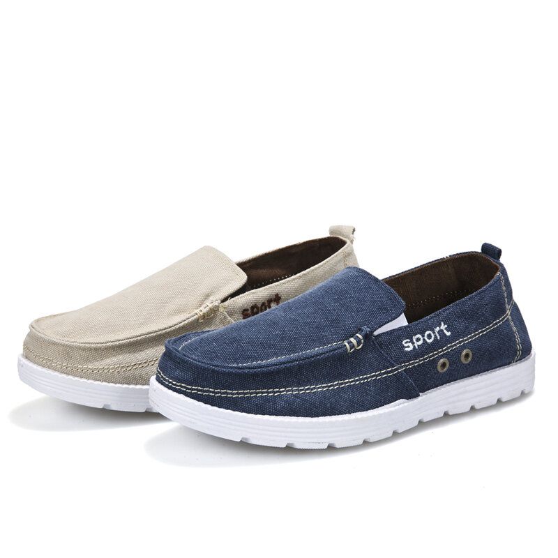 Hommes Toile Respirante Semelle Souple Antidérapante Brève Couleur Pure Confortable Casual Court Chaussures