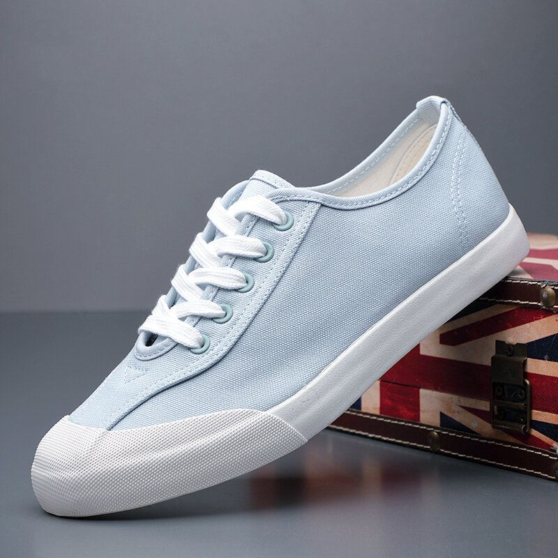 Hommes Toile Respirante Semelle Souple Comfy Brief Pure Color Casual Court Chaussures