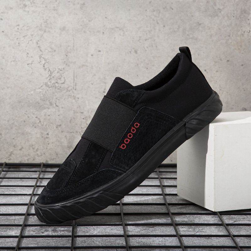 Hommes Toile Respirante Semelle Souple Confortable Slip On Brief Pure Color Casual Court Chaussures