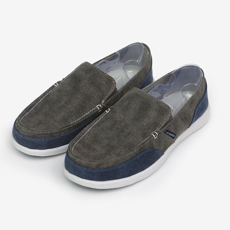 Hommes Toile Semelle Souple Respirante Confortable Slip On Brief Color Crush Casual Chaussures