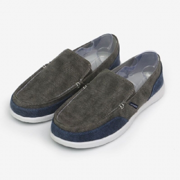 Hommes Toile Semelle Souple Respirante Confortable Slip On Brief Color Crush Casual Chaussures