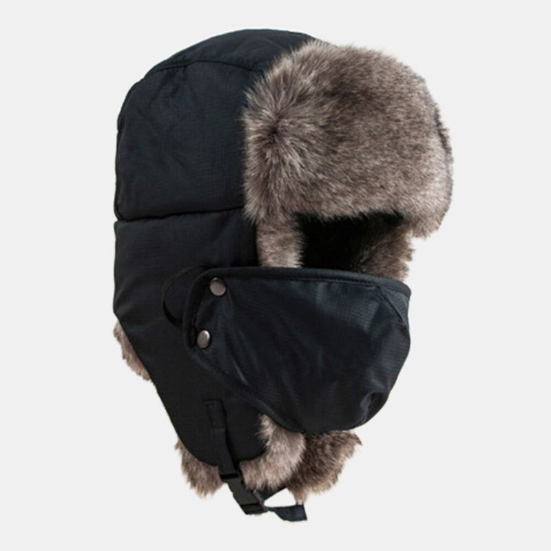 Hommes Trappeur Chapeau Ski Tissu Plus Velours Épaissi Extérieur Cyclisme Chaleur Coupe-vent Ushanka Chapeau