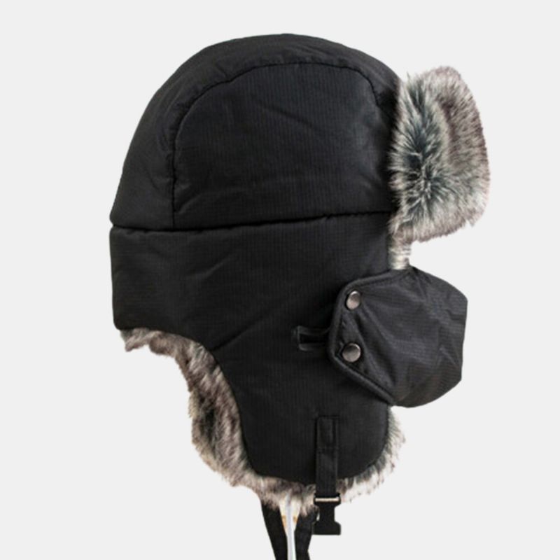 Hommes Trappeur Chapeau Ski Tissu Plus Velours Épaissi Extérieur Cyclisme Chaleur Coupe-vent Ushanka Chapeau