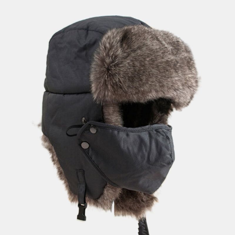 Hommes Trappeur Chapeau Ski Tissu Plus Velours Épaissi Extérieur Cyclisme Chaleur Coupe-vent Ushanka Chapeau