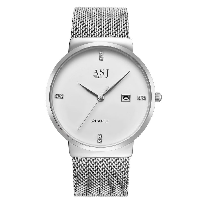 Hommes Ultra-mince Cas Hommes Casual Cadran Business Style Calendrier Montre À Quartz